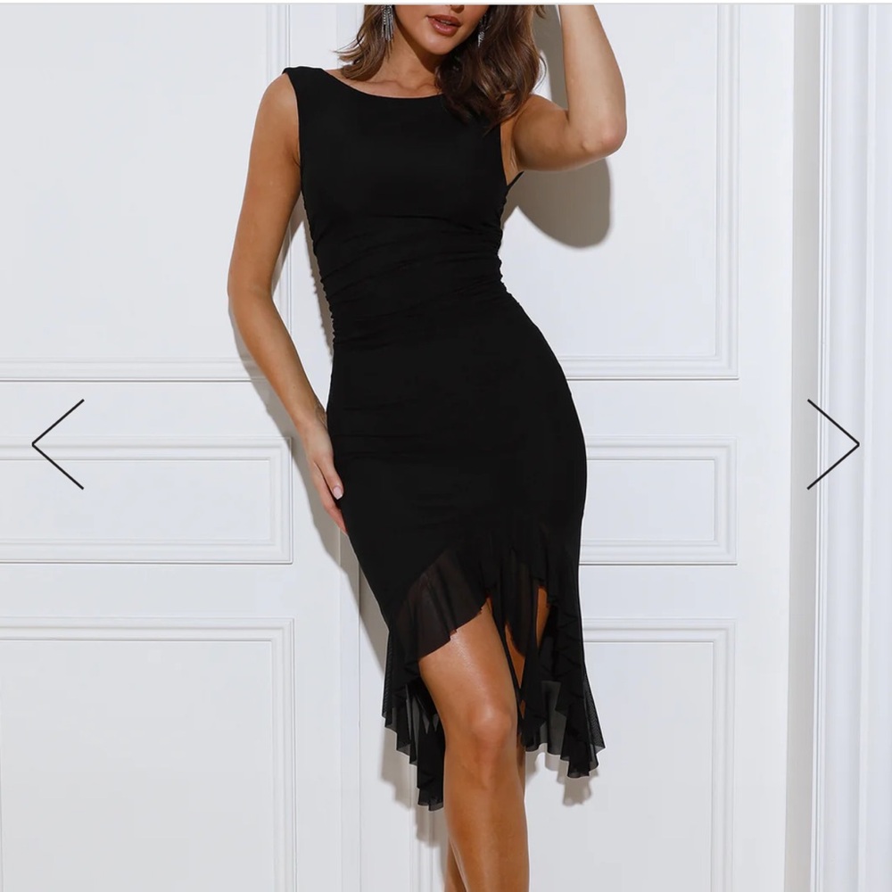 Black Hello Molly Mesh Midid Dress
